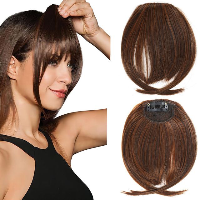 Natural Look Clip in Fringe Hairpiece Synthetic Fake Bangs for Women Daily Use Easy to Match Hairstyle Hair Accessories