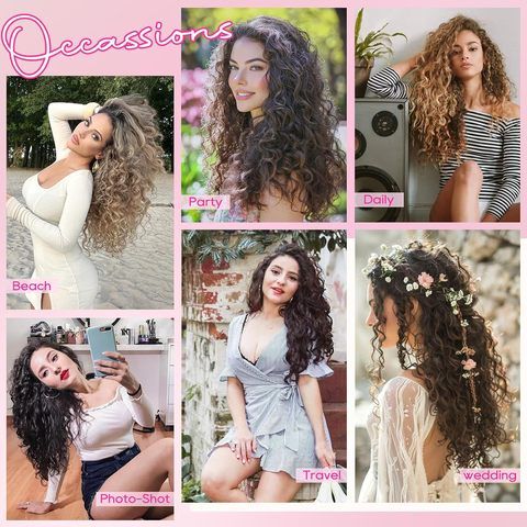 Synthetic Curly Hair Extensions 4PCS 16 Inch Clip-in Lace We view 4