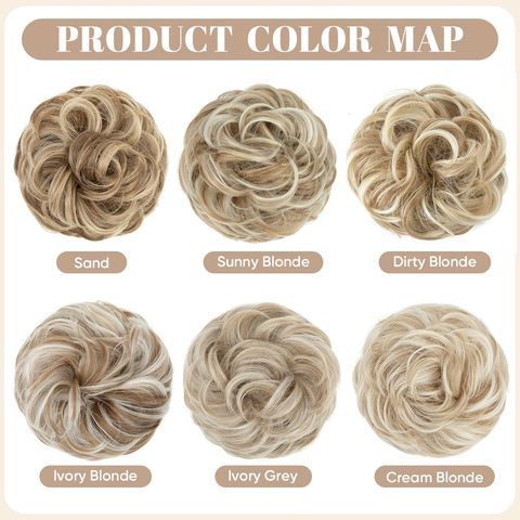 2PCS Messy Hair Bun Hair Pieces Wavy Curly Synthetic Updo Fa view 4