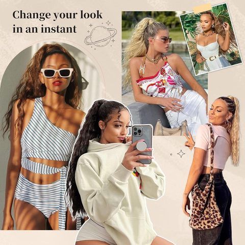 28-Inch Long Straight Synthetic Drawstring Clip-in Ponytail  view 6