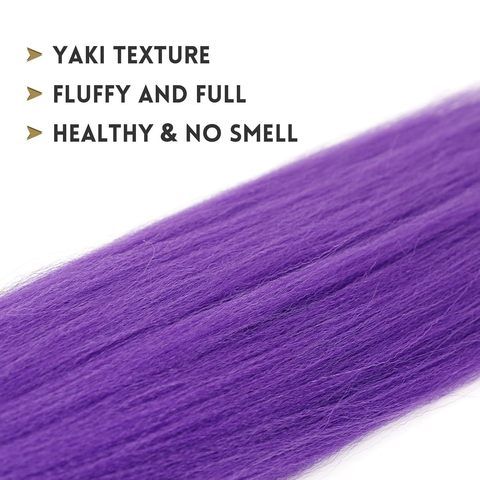 Purple Dreadlocs Braiding Hair Extensions Pre Stretched Soft view 4