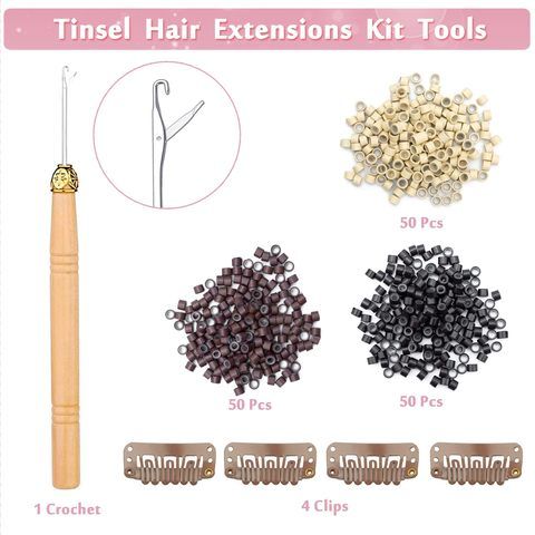 Hair Tinsel Kit 20 Colors 4800 Strands 48 Inches Heat Resist view 6