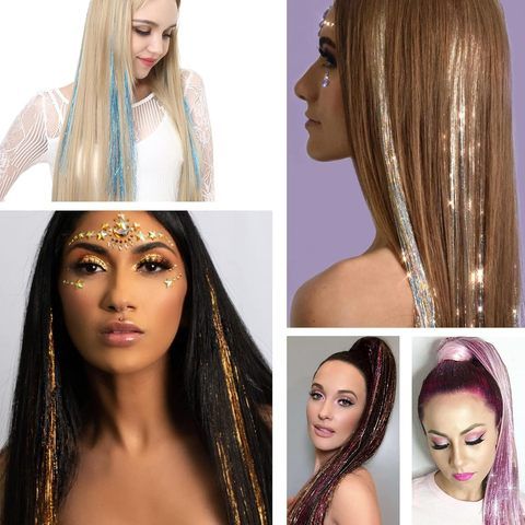 Hair Tinsel Kit 48 Inch 24 Colors 6000 Strands Heat Resistan view 6