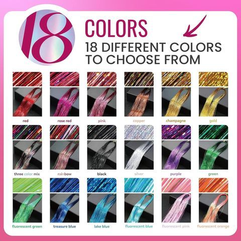 Synthetic Hair Tinsel Kit 16 Colors 3200 Strands Tinsel 12 C view 5