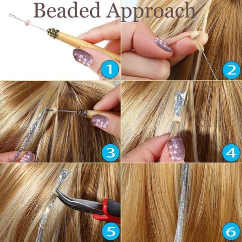Gold Synthetic Straight Hair Tinsel 12Pcs Clip Packs 20.5 In view 5