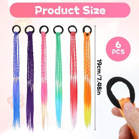 6 Pack Pre-Bonded Kids & Women/Girls Colorful Gradient B view 3