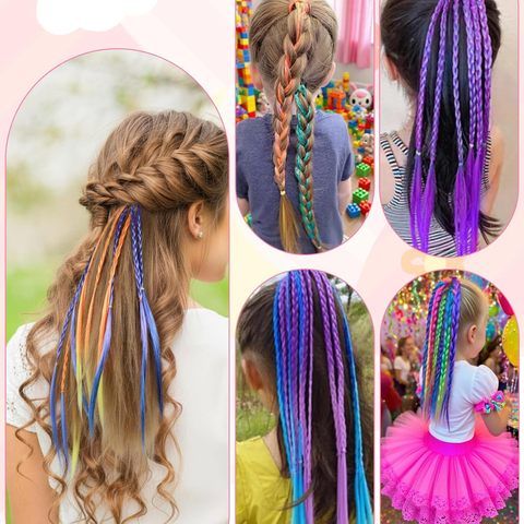 6 Pack Pre-Bonded Kids & Women/Girls Colorful Gradient B view 6