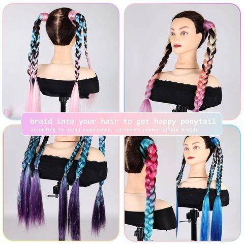 2PCs Small Cute Messy Bun Hair Pieces Thin Hair Women Mini H view 4