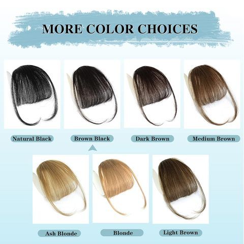 Clip-in Bangs Wispy Air Fringe Temples Hairpieces Women Curv view 4