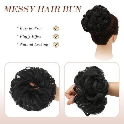 Modern Claw Long Wavy Curly Ponytail Extension Black/Brown 3 view 3