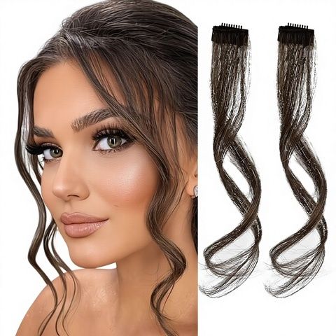 Clip-In Dragon Beard Bangs Long Temples Synthetic Side Fring view 2