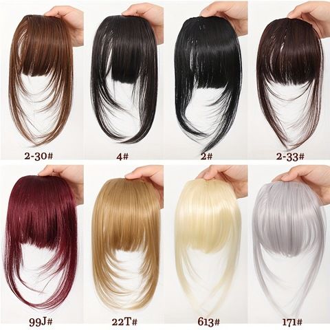 Natural Hair Topper with Bangs Clip in Hairpiece Women Cover view 4
