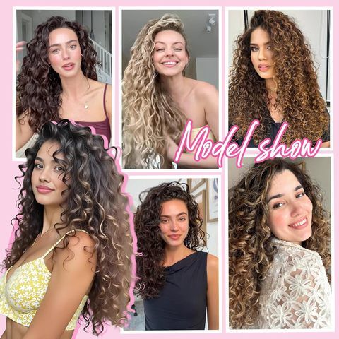 4PCS 16 Inch Synthetic Curly Clip-in Hair Extensions Brown B view 6
