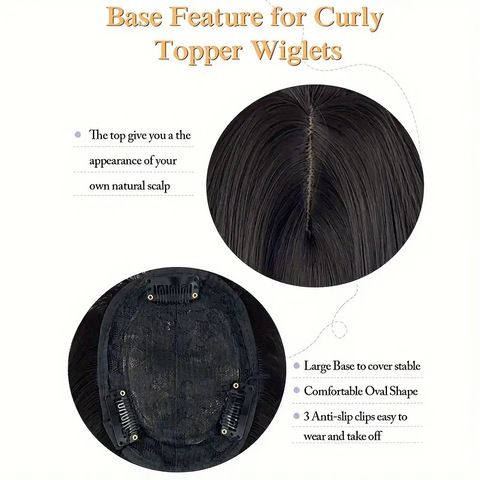 Water Wave Synthetic Hair Topper Long Curly Clip in Hairpiec view 6