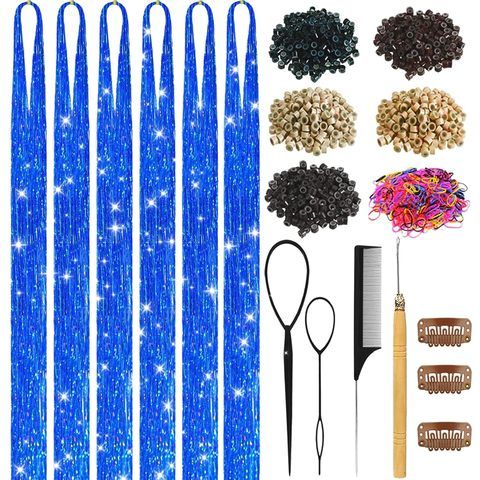 Polyester Hair Tinsel Kit 18 Colors Fairy Teen Girls Heat Re view 4