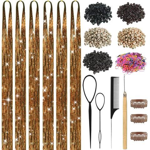 Polyester Hair Tinsel Kit 18 Colors Fairy Teen Girls Heat Re view 5