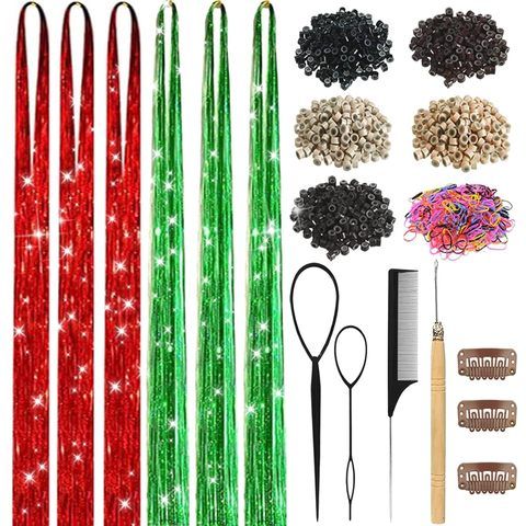 Polyester Hair Tinsel Kit 18 Colors Fairy Teen Girls Heat Re view 6
