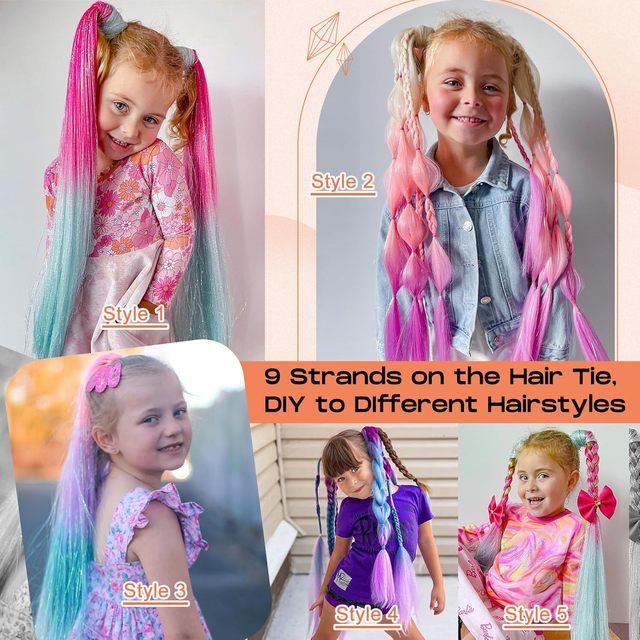 Clip-in Synthetic Hair Extensions Long Wavy 4PCS Thick Dark Ash & Bleach Blonde Double Weft 20 Inch Women