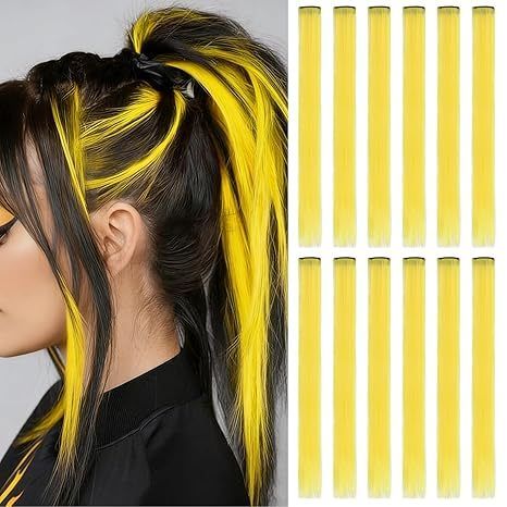 Hair Tinsel 12 Pcs Clip in Hair Tinsel Kit for Girls 22 Inch view 2