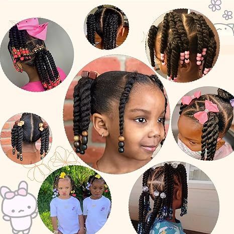 Custom Kids Beaded Ponytail, 6 Inch Two-Strand Twists Braide view 6