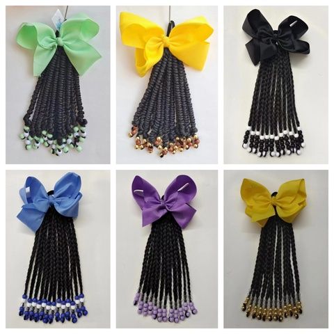 Custom Kids Beaded Ponytail Extension Braided Hairpiece for  view 5