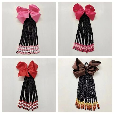 Custom Kids Beaded Ponytail Extension Braided Hairpiece for  view 6