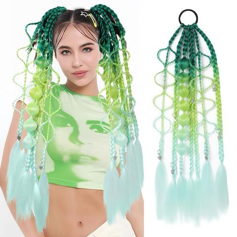 Multicolor Clip-in Hair Extensions 22 Inch Pastel Rainbow Sy view 2