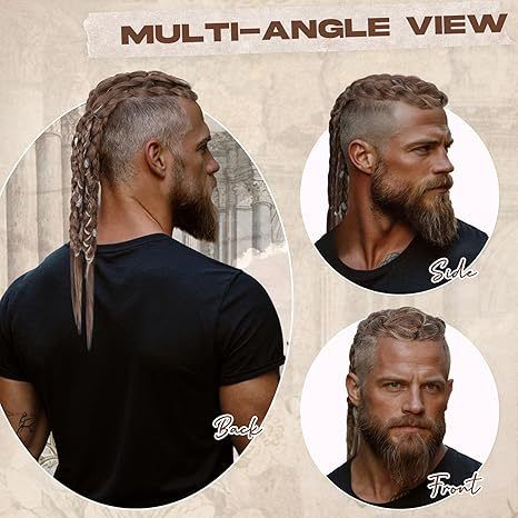 Viking Hair Extensions Men 24" view 4