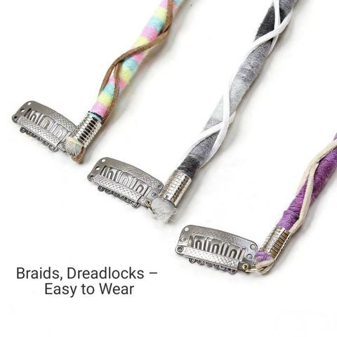 3Pcs Clip-in Dreadlock Extensions Boho Hippie Hair Accessori view 4