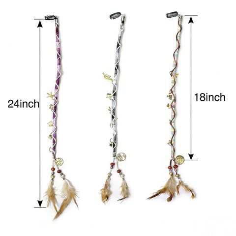 3Pcs Clip-in Dreadlock Extensions Boho Hippie Hair Accessori view 5
