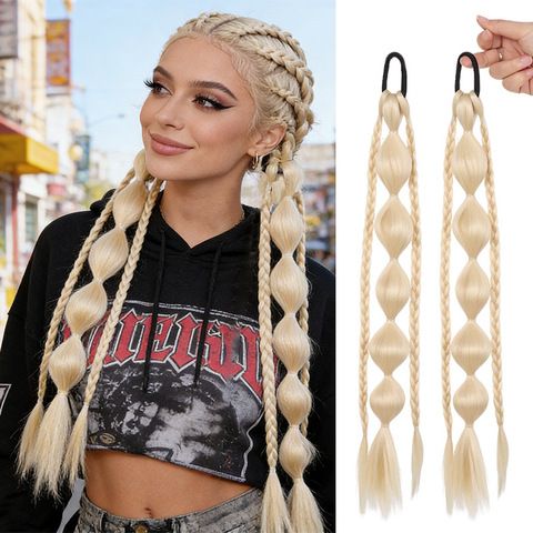 2pcs High Temperature Wire Wigs Long Ponytails Twisted Braid view 2