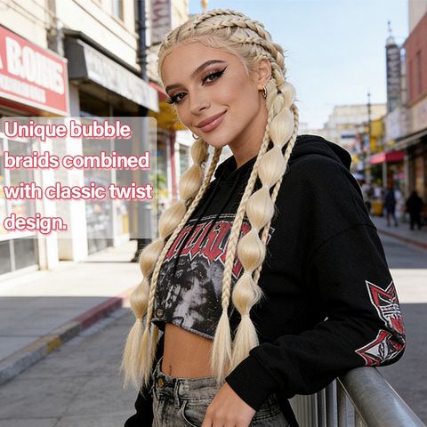 2pcs High Temperature Wire Wigs Long Ponytails Twisted Braid view 3